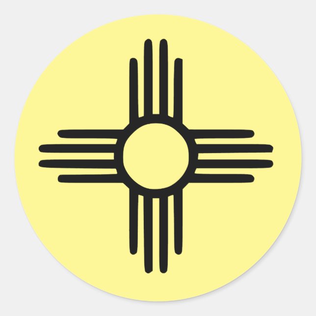 Zia Sun Runder Aufkleber (Vorderseite)