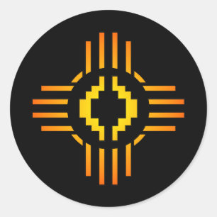 Zia Sun Sign Runder Aufkleber