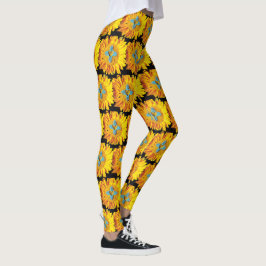 Zia Sun Sunflower Sunshine Yellow New Mexico Niedl Leggings
