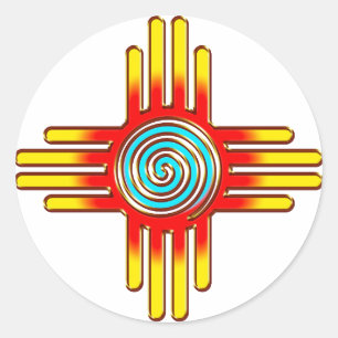Zia Sun - Zia Pueblo - New Mexico Runder Aufkleber