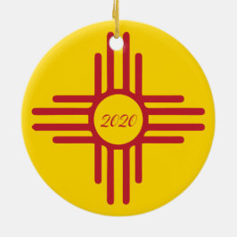Zia Symbol Custom Year Holiday Keramik Ornament