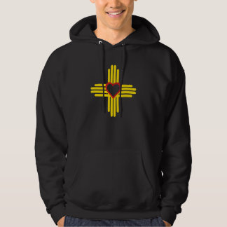 Zia-Symbol mit rotem Herzen New Mexico Flaggen-Shi Hoodie