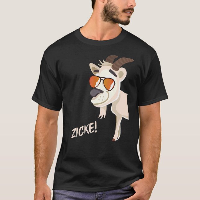 Zicke mit Sonnenbrille T-Shirt (Vorderseite)