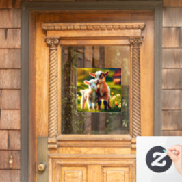 Zicklein Fensteraufkleber