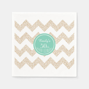 Zickzack 50. Geburtstagsparty P Napkin Auswahl Far Serviette