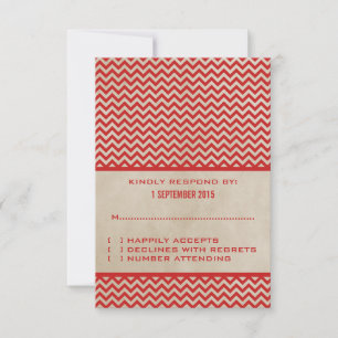 Zickzack Antwortkarte von Red Chic RSVP Karte