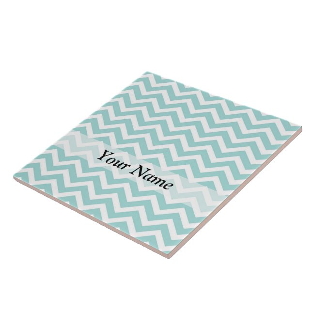 Zickzack Aqua-Muster Fliese (Seite)