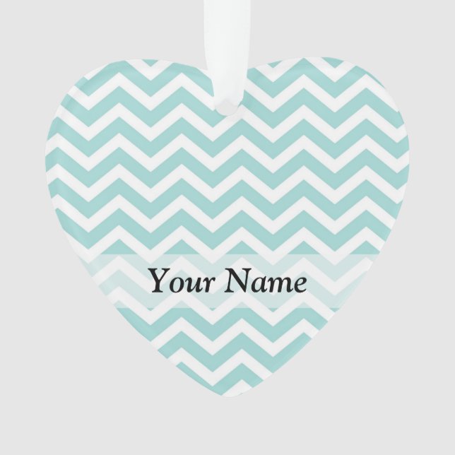 Zickzack Aqua-Muster Ornament (Vorderseite)