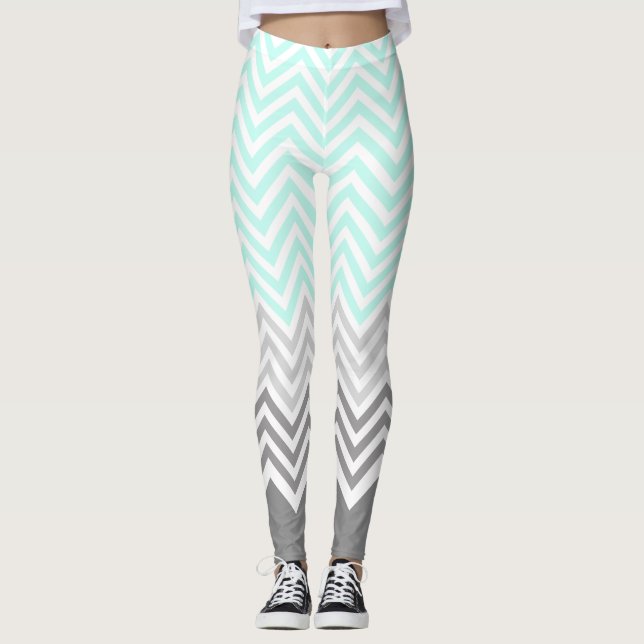 Zickzack aquamarine Leggings (Vorderseite)