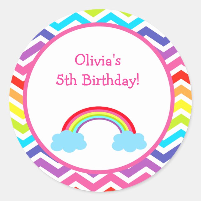 Zickzack Aufkleber für Regenbogen (Vorderseite)