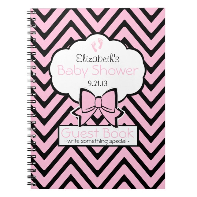 Zickzack Baby-Duschen-Gast-Buch Notizblock (Vorderseite)