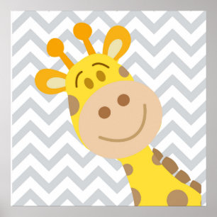 Zickzack Baby Giraffe Kinderzimmer Wall Art Poster