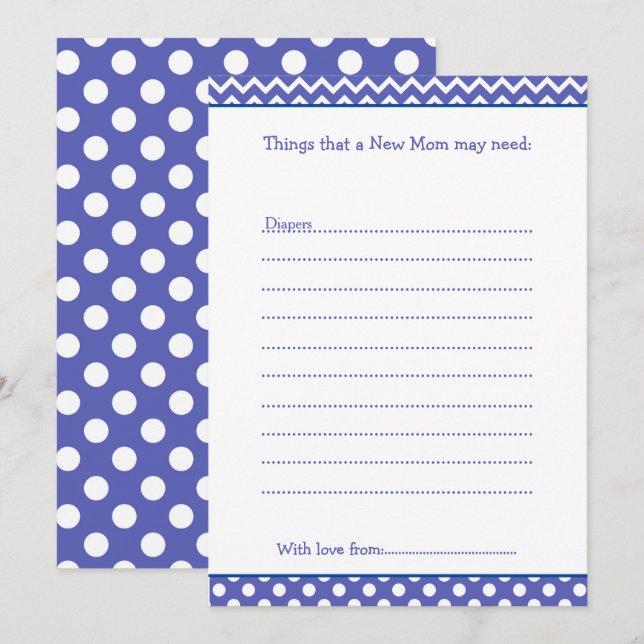 Zickzack Beratung für Junge Mütter in Blau und Wei Einladung (Vorne/Hinten)