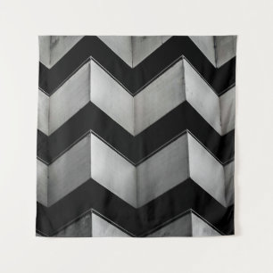 ZICKZACK BLACK UND WEISS-PAPIER WANDTEPPICH