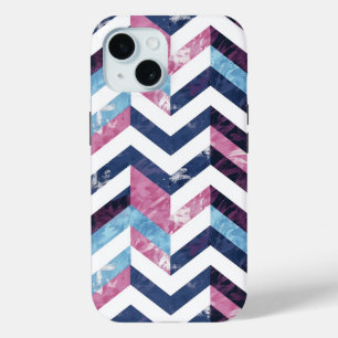 Zickzack blauer rosafarbener Marmor Case-Mate iPhone Hülle