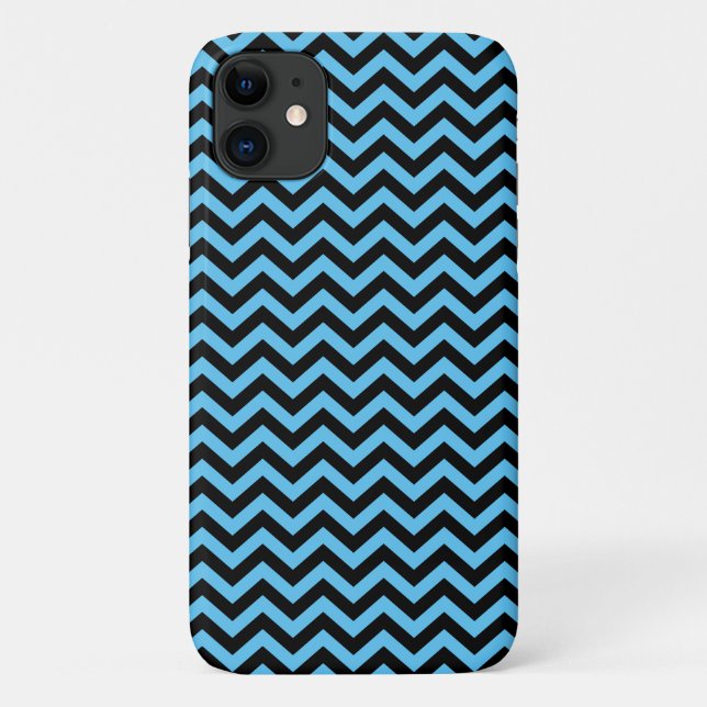 Zickzack blaues und schwarzes Muster Case-Mate iPhone Hülle (Rückseite)