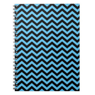 Zickzack blaues und schwarzes Muster Notizblock