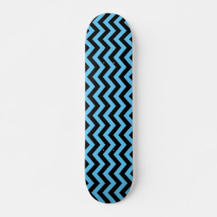 Zickzack blaues und schwarzes Muster Skateboard