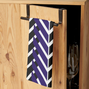 Zickzack blaues weißes Muster Geschirrtuch