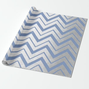 Zickzack Blue Gray Navy Tiffany Ocean Herringbone Geschenkpapier