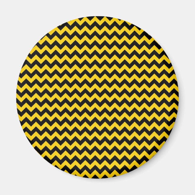 Zickzack Canary Yellow and Black Zigzag Muster Magnet (Vorne)