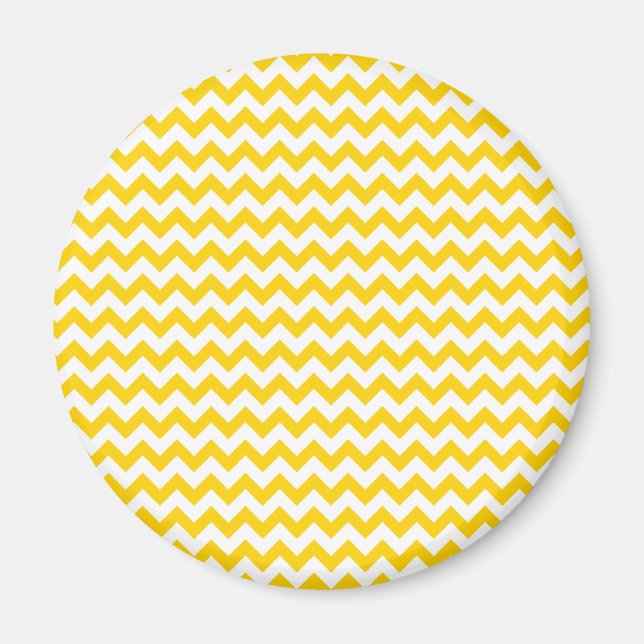 Zickzack Canary Yellow and White Zigzag Muster Magnet (Vorne)