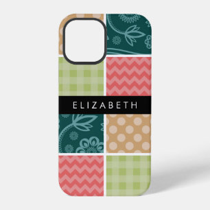 Zickzack, Chevron, Gingham, Tupfen, Ihr Name iPhone 12 Pro Hülle