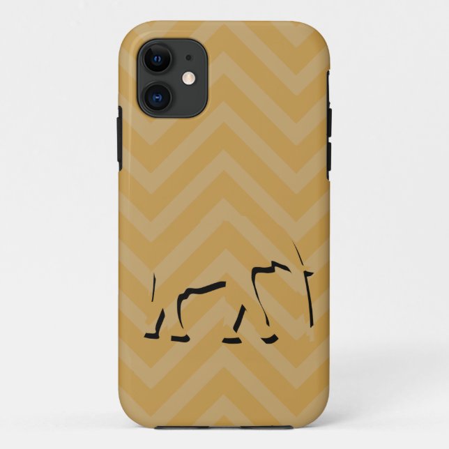 Zickzack-Chevron und Elefant Case-Mate iPhone Hülle (Rückseite)