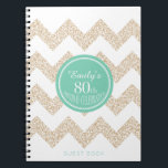Zickzack Choose Color 80th Birthday Party GuestBoo Notizblock<br><div class="desc">Zickzack 80. Geburtstagsparty Gästebuch. Sie können die Hintergrundfarbe (Kreis) und Textfarbe (nur Name),  Schriftart,  Größe und Position ändern,  indem Sie auf die Schaltfläche Anpassen klicken.</div>