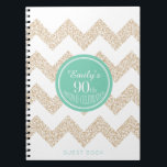 Zickzack Choose Color 90th Birthday Party GuestBoo Notizblock<br><div class="desc">Zickzack 90. Geburtstagsparty Gästebuch. Sie können die Hintergrundfarbe (Kreis) und Textfarbe (nur Name),  Schriftart,  Größe und Position ändern,  indem Sie auf die Schaltfläche Anpassen klicken.</div>