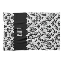 Zickzack Damast-individuelle Name in Schwarz/Weiß