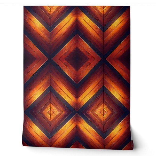 Zickzack Design aus glänzendem Holz Tapete (Abrollen)