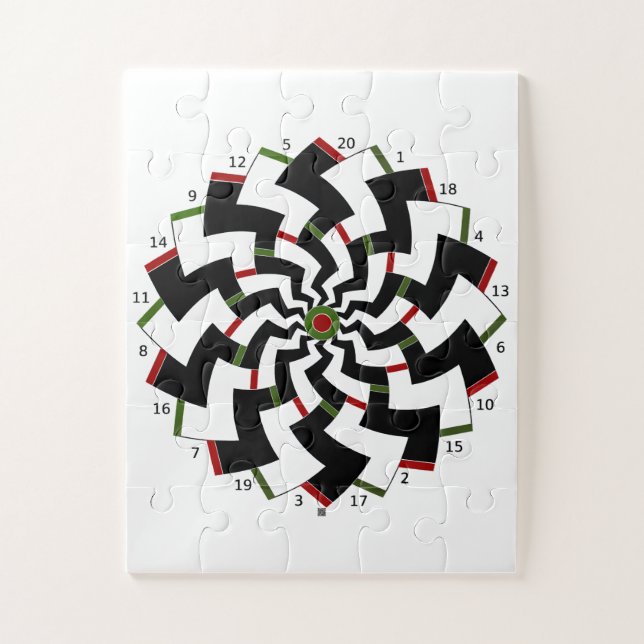 Zickzack-Design für Dartboard Puzzle (Vertikal)