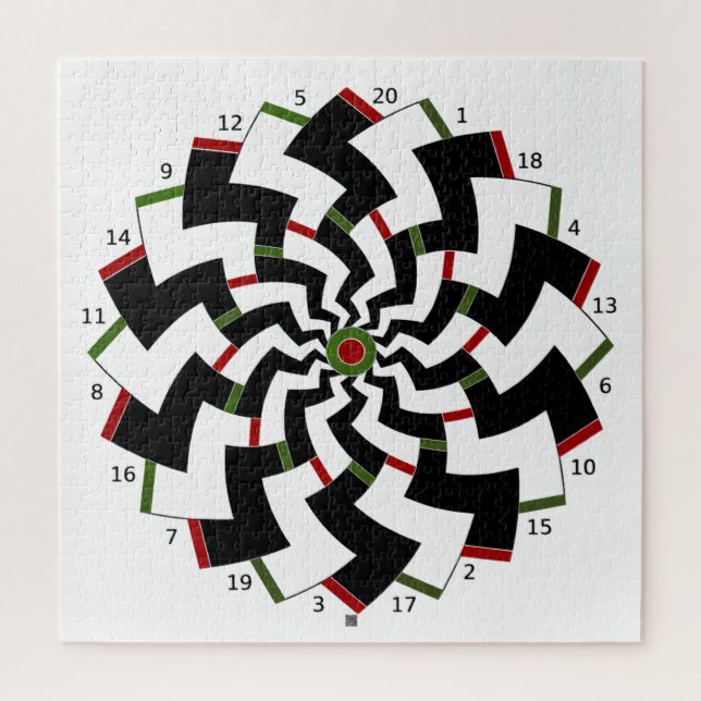 Zickzack-Design für Dartboard Puzzle (Vertikal)