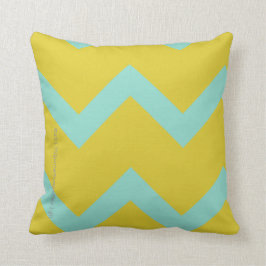 Zickzack Designer-Kissen: Aqua+chartreuse Kissen