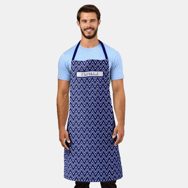 Zickzack dick dick DIY Colors Navy White SV Schürze (Getragen)