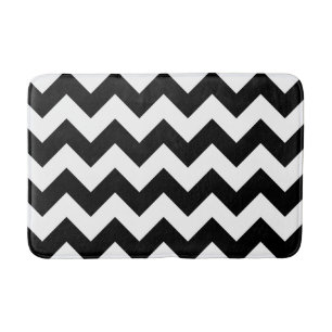 Zickzack Druck-Bad-Schwarzweiss-Matte Badematte