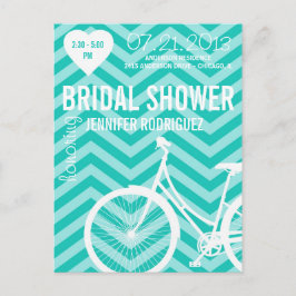 Zickzack Fahrrad Bridal Polterabend Postkarte