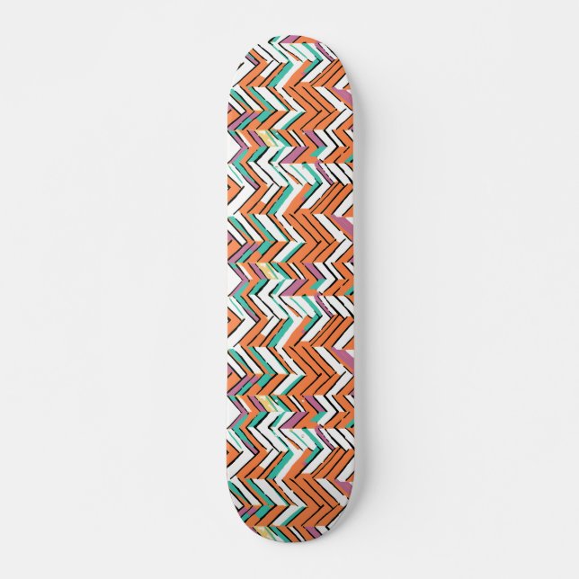 Zickzack Farbherringbone-Muster Skateboard (Vorne)