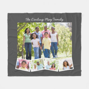 Zickzack-Foto-Streifen-u. der Foto-Collagen-w Fleecedecke