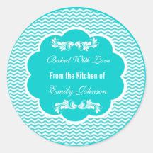 Zickzack gebacken mit Liebe Aufkleber Geschenketik