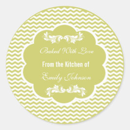 Zickzack gebacken mit Liebe Aufkleber Geschenketik