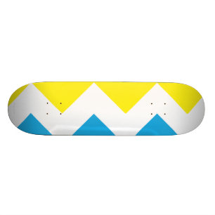 Zickzack Gelb-Blau Skateboard