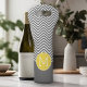 Zickzack gelbes und graues Muster mit Monogramm Weintasche (Personalized Wine Tote - Add Your Monogram or Customize completely in the advanced design area)