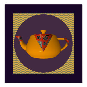 Zickzack Geo Yellow Teapot Poster