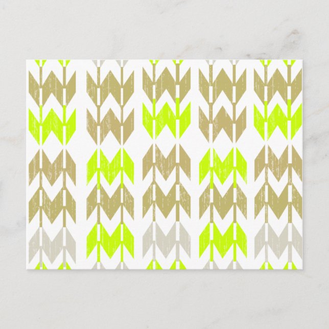 Zickzack geometrisch-abstraktes Neonmuster Postkarte (Vorderseite)