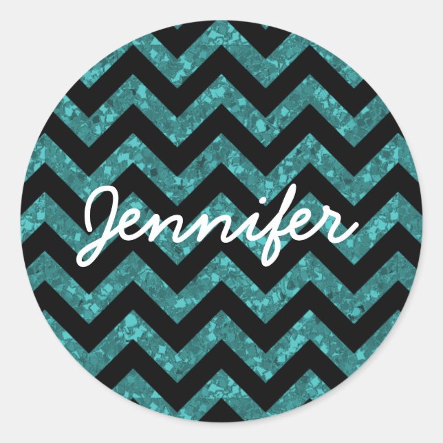 Zickzack Glitzer Aussehen Sticker (Vorderseite)