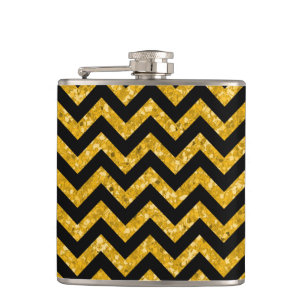 Zickzack Glitzer-Look Flask Flachmann