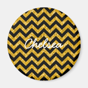 Zickzack Glitzer Look Magnet