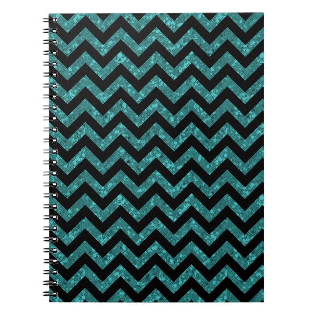 Zickzack Glitzer Look Notebook Notizblock (Vorderseite)